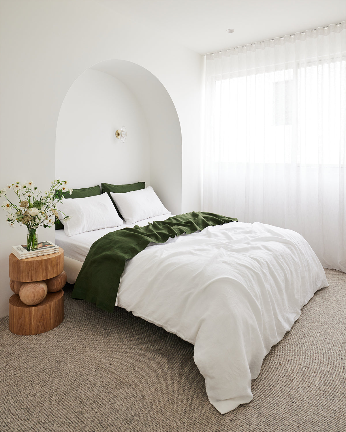 Olive 100% French Flax Linen Sheet Set